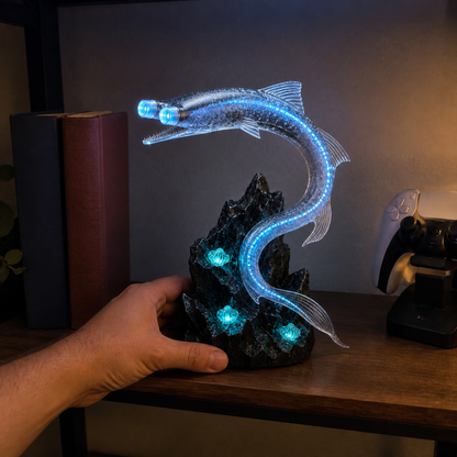 Abyssal Watcher Telescope Fish LED Sculpture – Deep Sea Collector Light