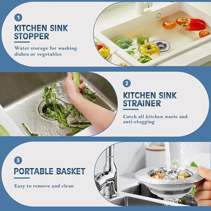 🔥LAST DAY 50% OFF-Upgraded 3 in 1 Kitchen Sink Drain Strainer