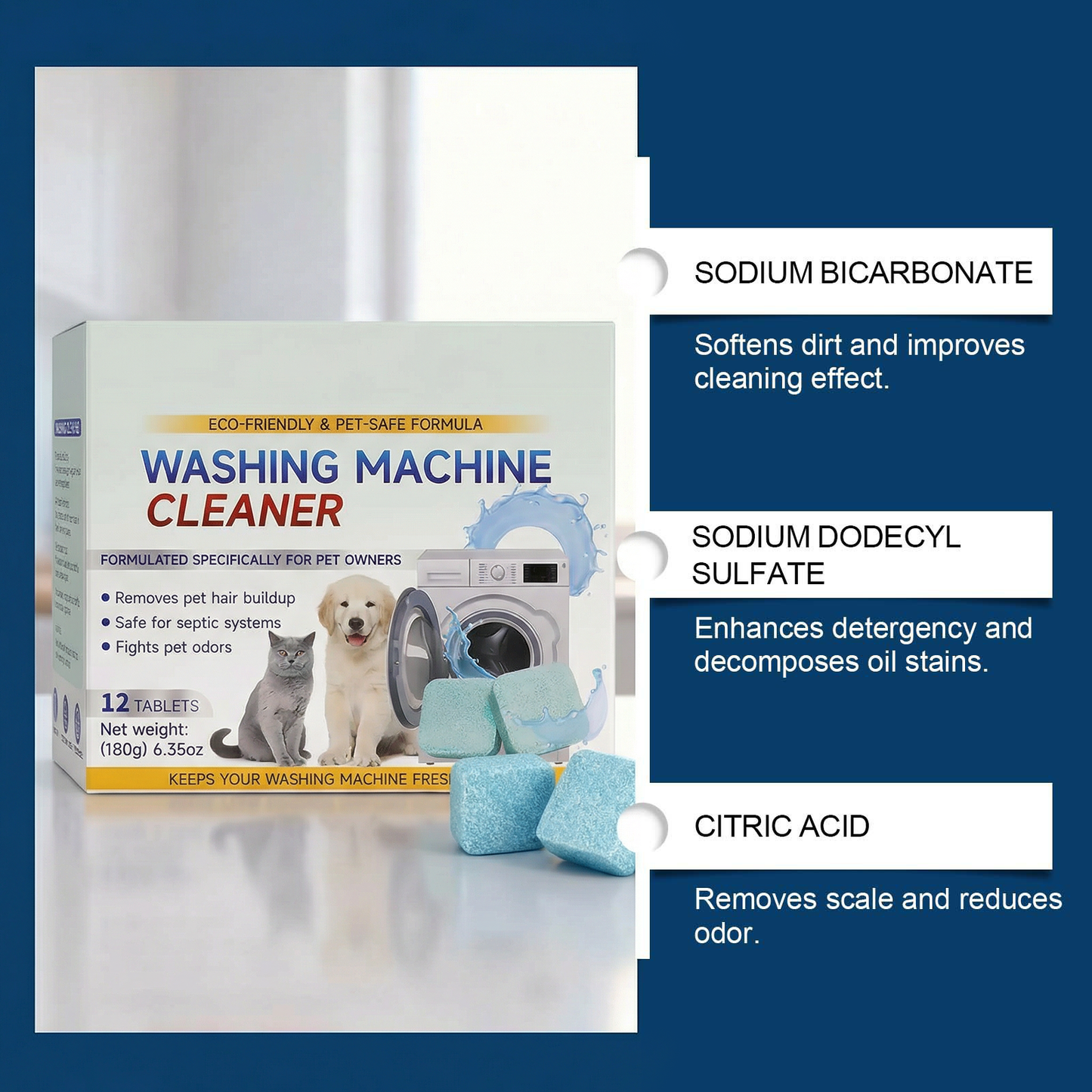 🔥👍 LIMITEDTIME ONLY 50% OFF - Eco Washing Machine Cleaner - Beat Pet Odors, Mold