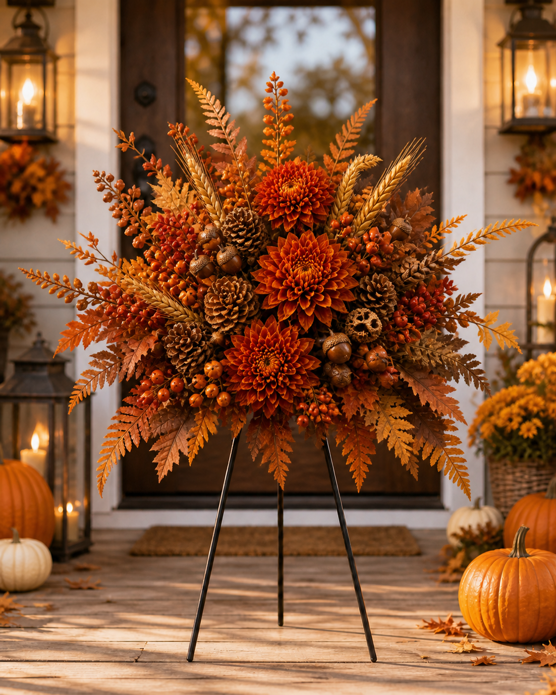 🍂 Everlasting Harvest Floral Garden Stake Collection | 6 Fall Porch Arrangements + Complete Set
