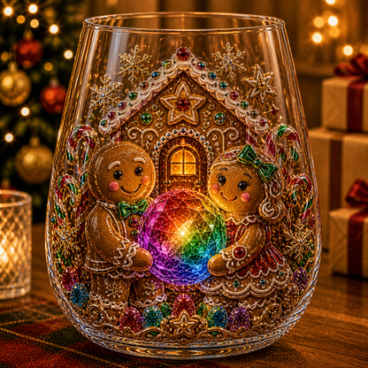 🎄✨ Enchanted Christmas Crystal Glass Art Cup | Bright Raised 3D Holiday Glassware for Whiskey, Festive Décor & Magical Gifts 🎁