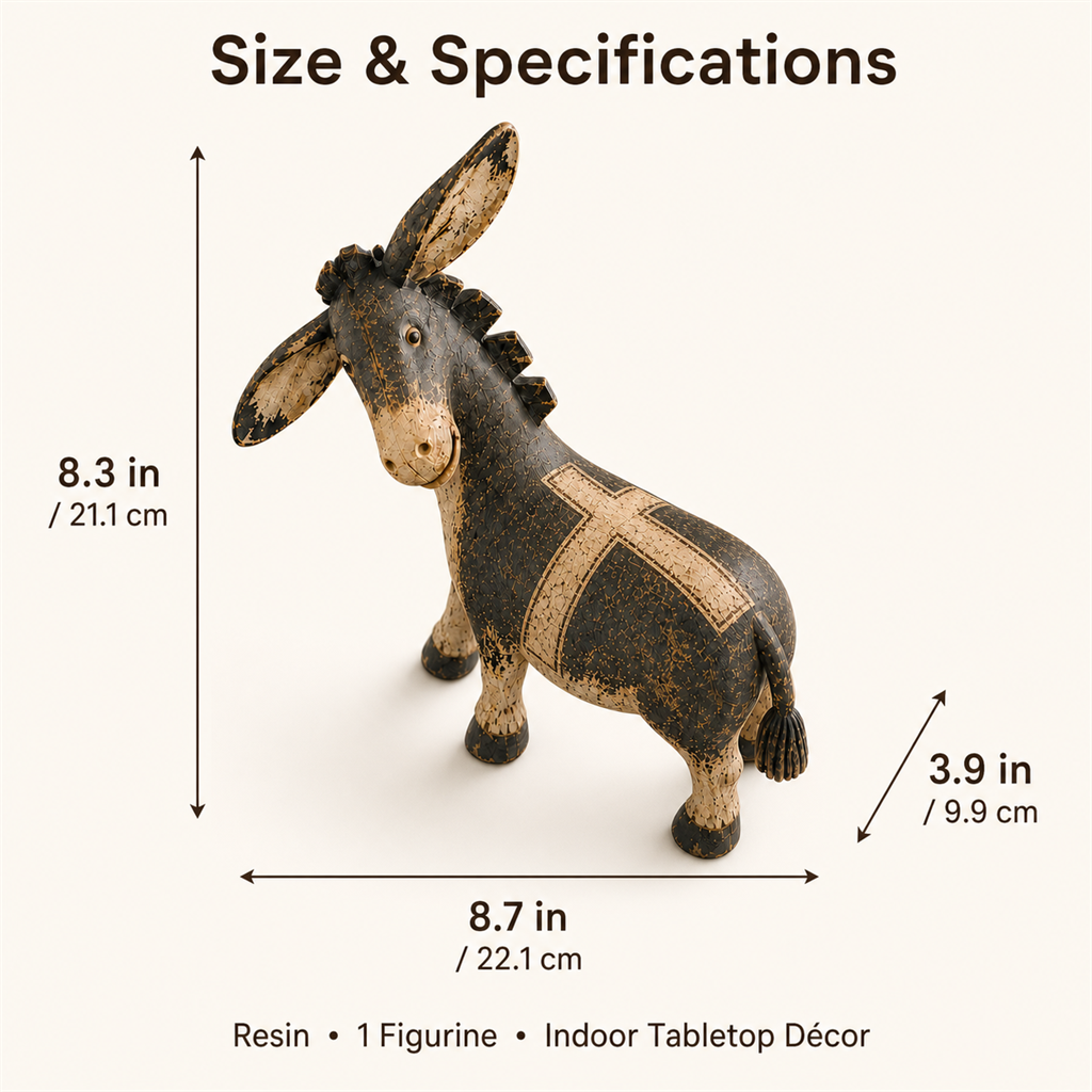 Faithful Donkey Keepsake in a warm home setting with a message of faith