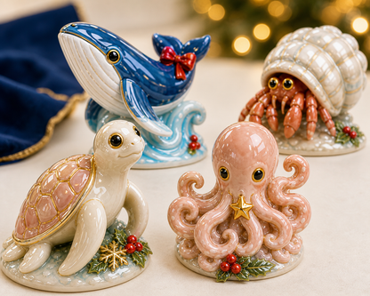 🌊🎄 Pearlescent Ocean Wonders Advent Calendar - 24 Unique Glazed Collectibles