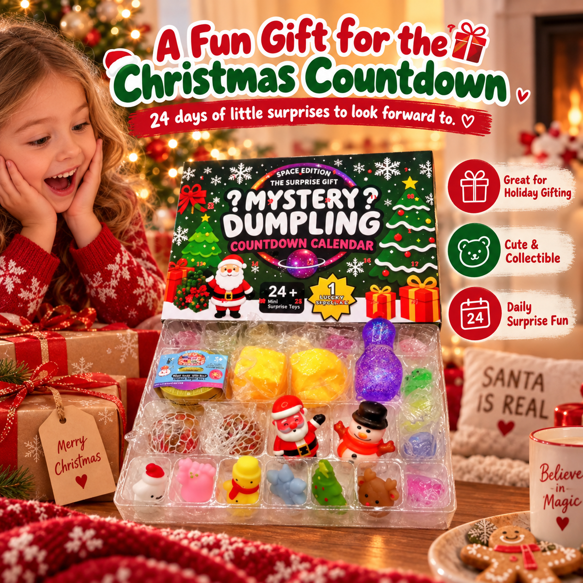 🎄 Space Edition Mystery Squishy Countdown Calendar | 🎁 24 Days of Different Surprises
