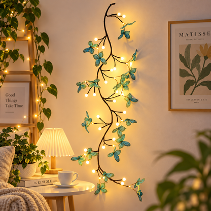 8FT Indoor Easter Vine String Lights – 96 Warm White LEDs, Plug-In Powered – Willow Branch Design for Indoor Easter Décor