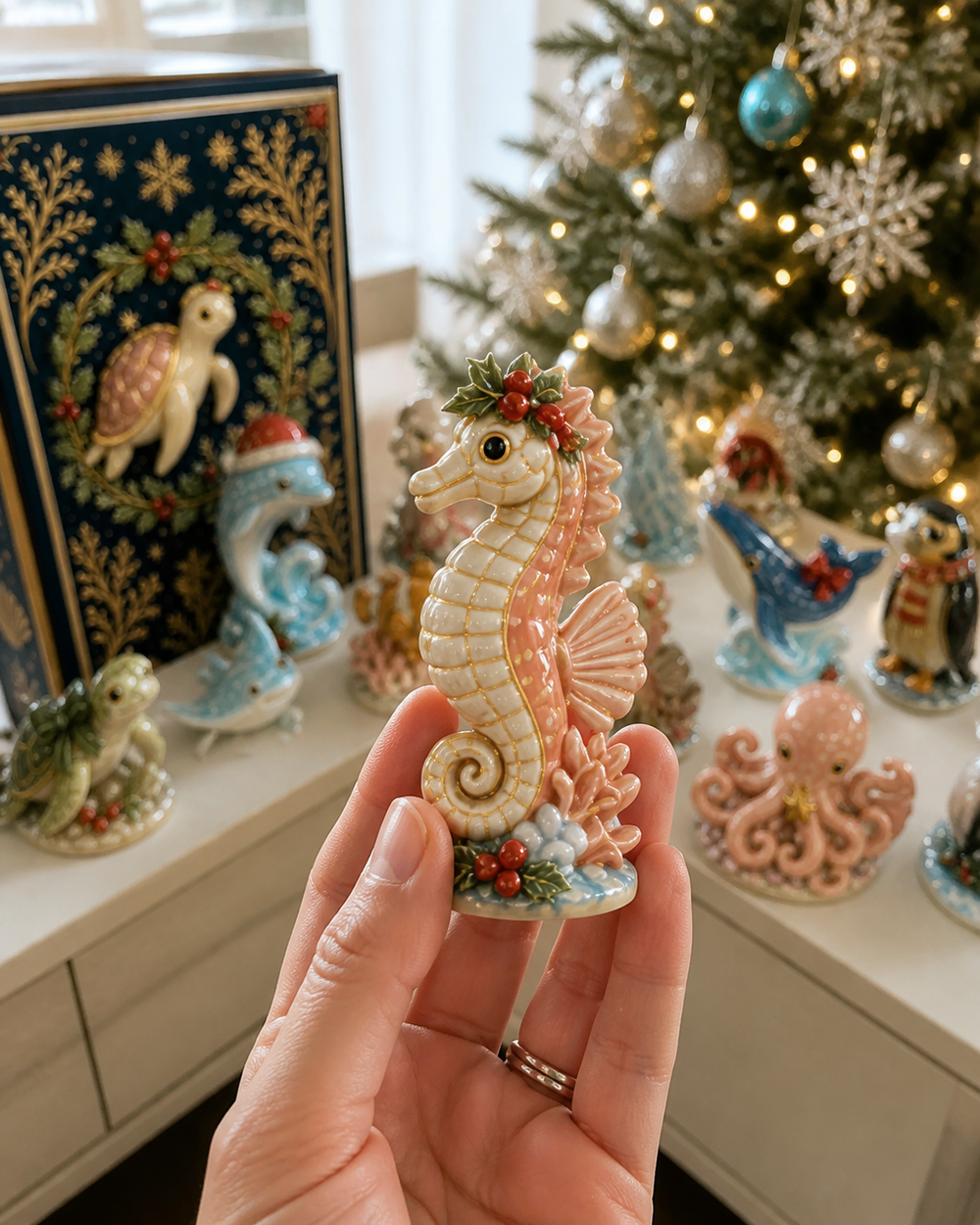 Ocean collectible shown in one hand for visual scale