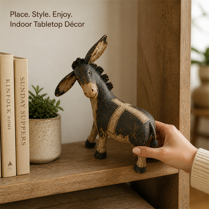 🫏✝️ Faithful Donkey Keepsake – Rustic Christian Home Décor & Meaningful Gift