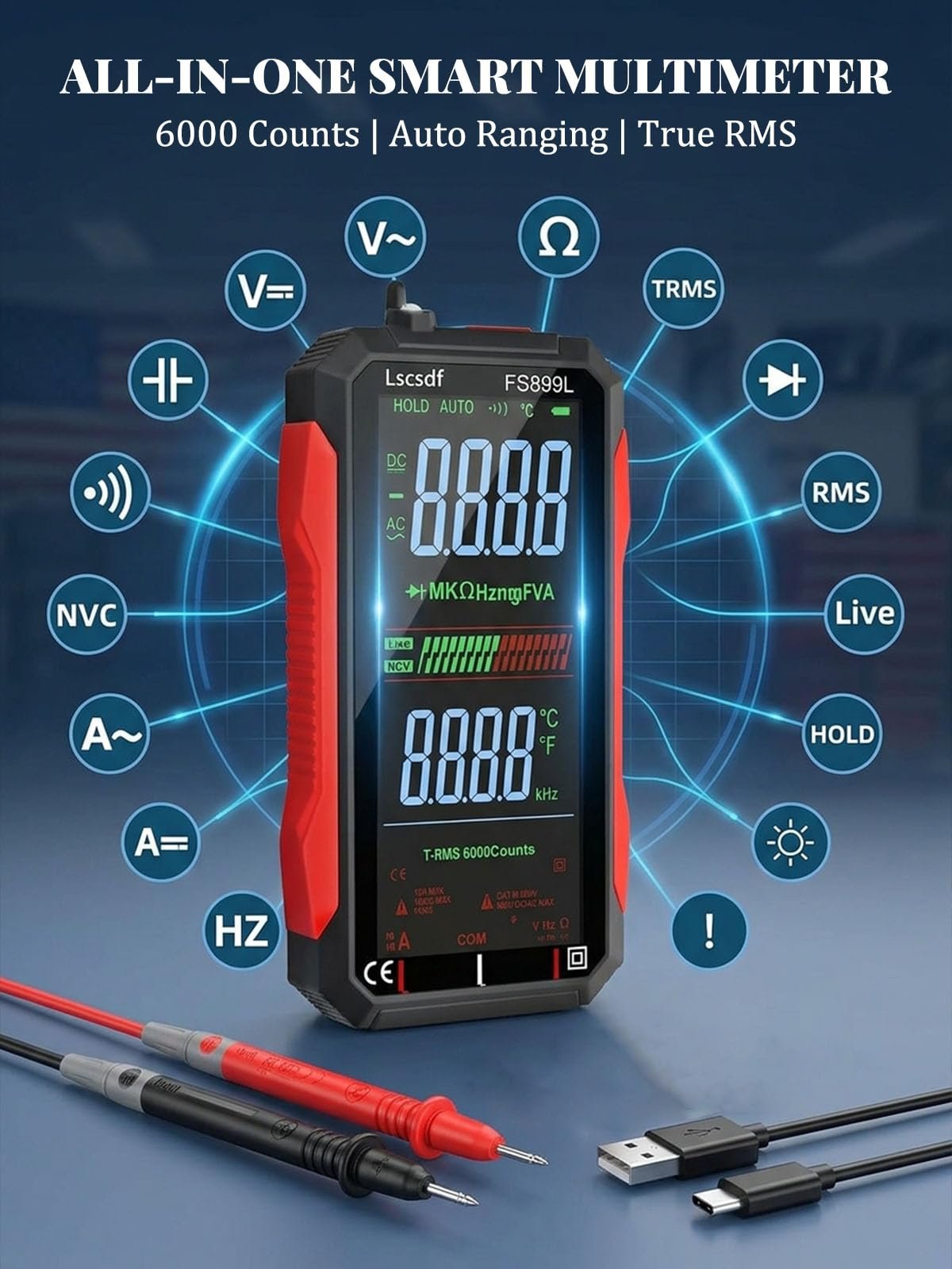 🔥 Hot Sale 50% OFF | 🧰 USB Rechargeable Digital Multimeter | Smart Electrical Testing Made Easy