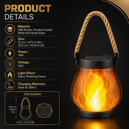 🔥 Get Ready for Cozy Outdoor Nights – Solar Flickering Flame Camp Light 💡✨