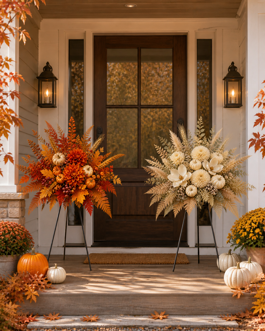 🍂 Everlasting Harvest Floral Garden Stake Collection | 6 Fall Porch Arrangements + Complete Set