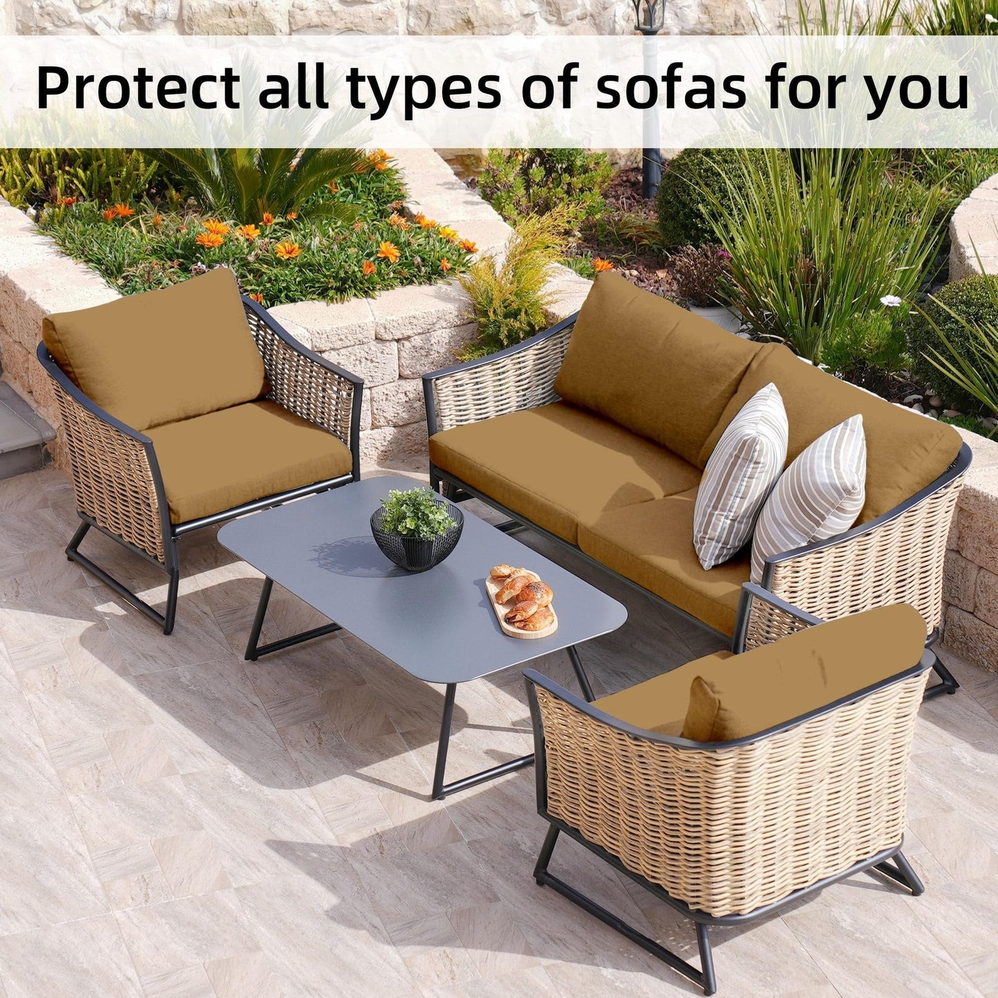 🪑 49% OFF Today | Stretch Sofa Cushion Covers Set ✨ Soft Fit Covers for 4 / 8 / 12 PCS