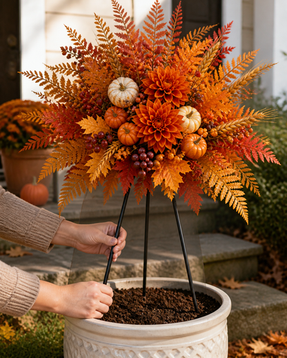 🍂 Everlasting Harvest Floral Garden Stake Collection | 6 Fall Porch Arrangements + Complete Set