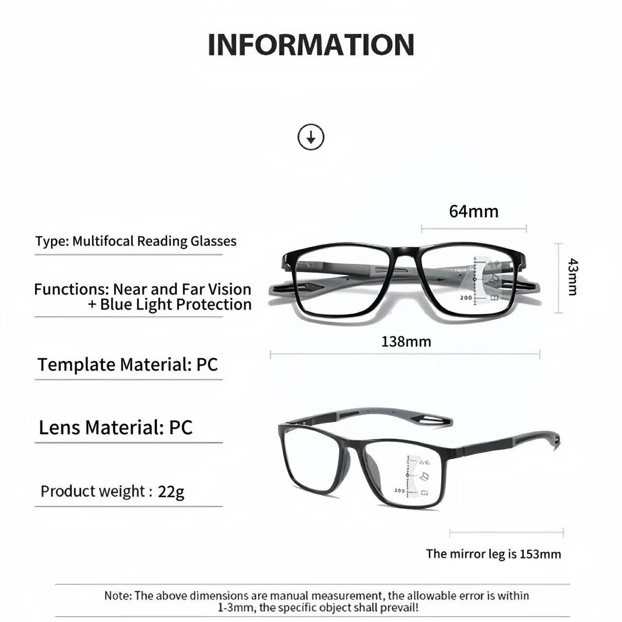 🏆👓Multifocal Glasses🔥