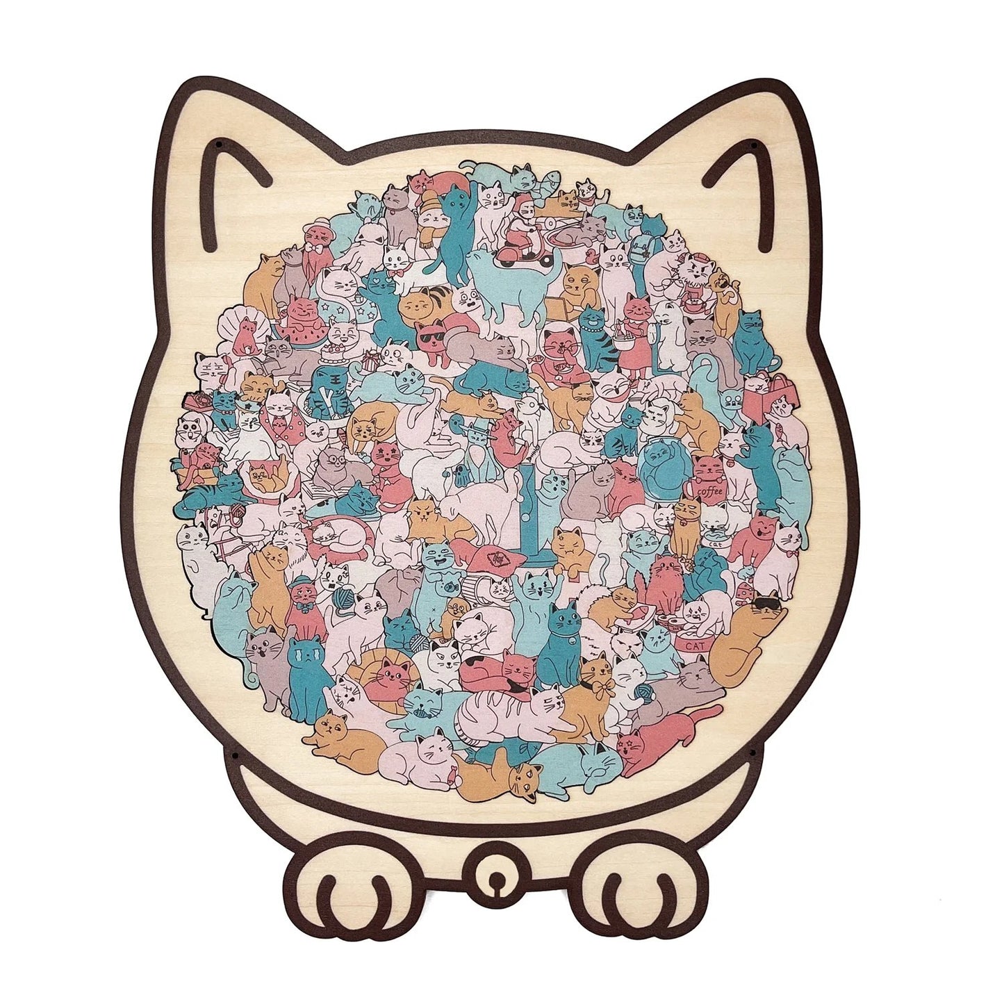 🔥LAST DAY 50% OFF - 🐱🐶 Cute Cat and Dog Puzzle – A Wooden Work of Art You Can Build🧩