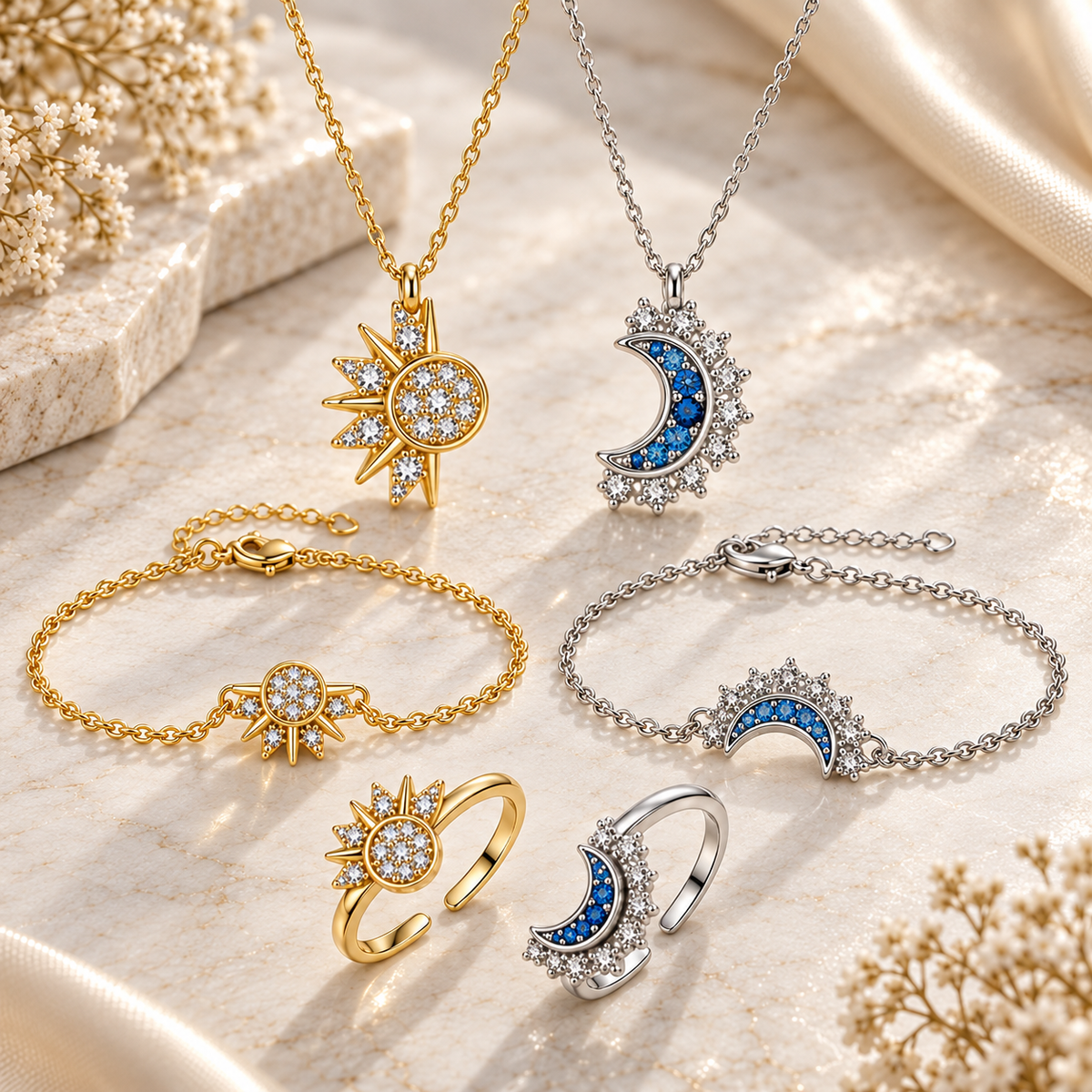 ☀️🌙Sun & Moon Matching Jewelry Set