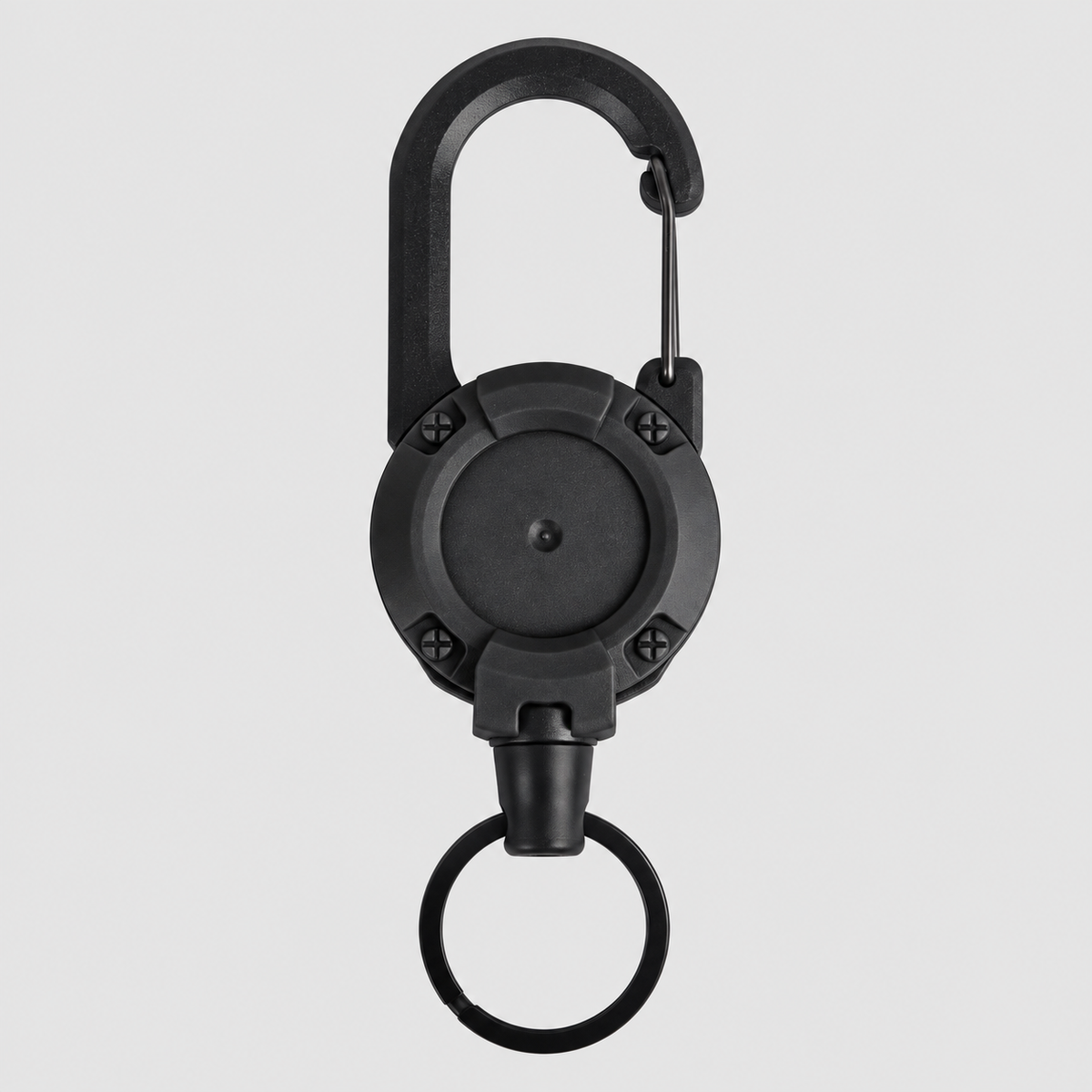 🔑Retractable Carabiner Keychain – 65cm steel lanyard, 100,000 pull cycles. Lightweight & sturdy.