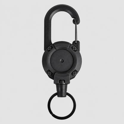 🔑Retractable Carabiner Keychain – 65cm steel lanyard, 100,000 pull cycles. Lightweight & sturdy.