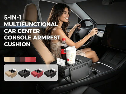 🚗 Multifunctional PU Leather Car Armrest Box Mat ✨