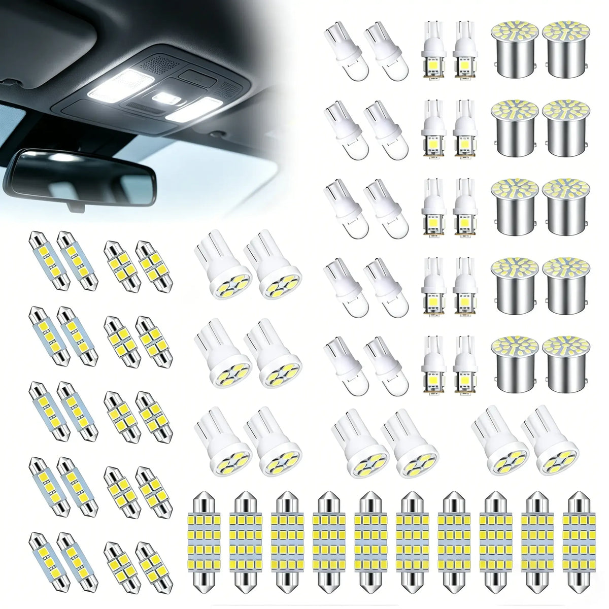 🔥70 & 42 Pcs Interior Car Light Kit