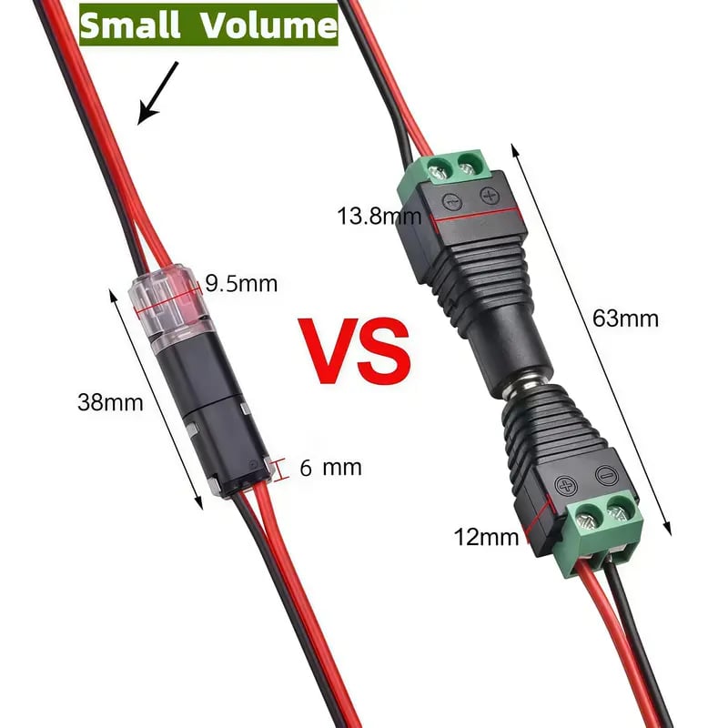 🔥 Hot Sale 49% OFF | 2 Pin LED Light Strip Connectors 🔌 Double-Wire Plug-in Adapter for Easy Setup