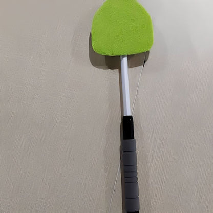 Windshield Cleaning Tool, Microfiber Car Window Cleaner with 4 Reusable and Washable Microfiber Pads and Extendable Handle