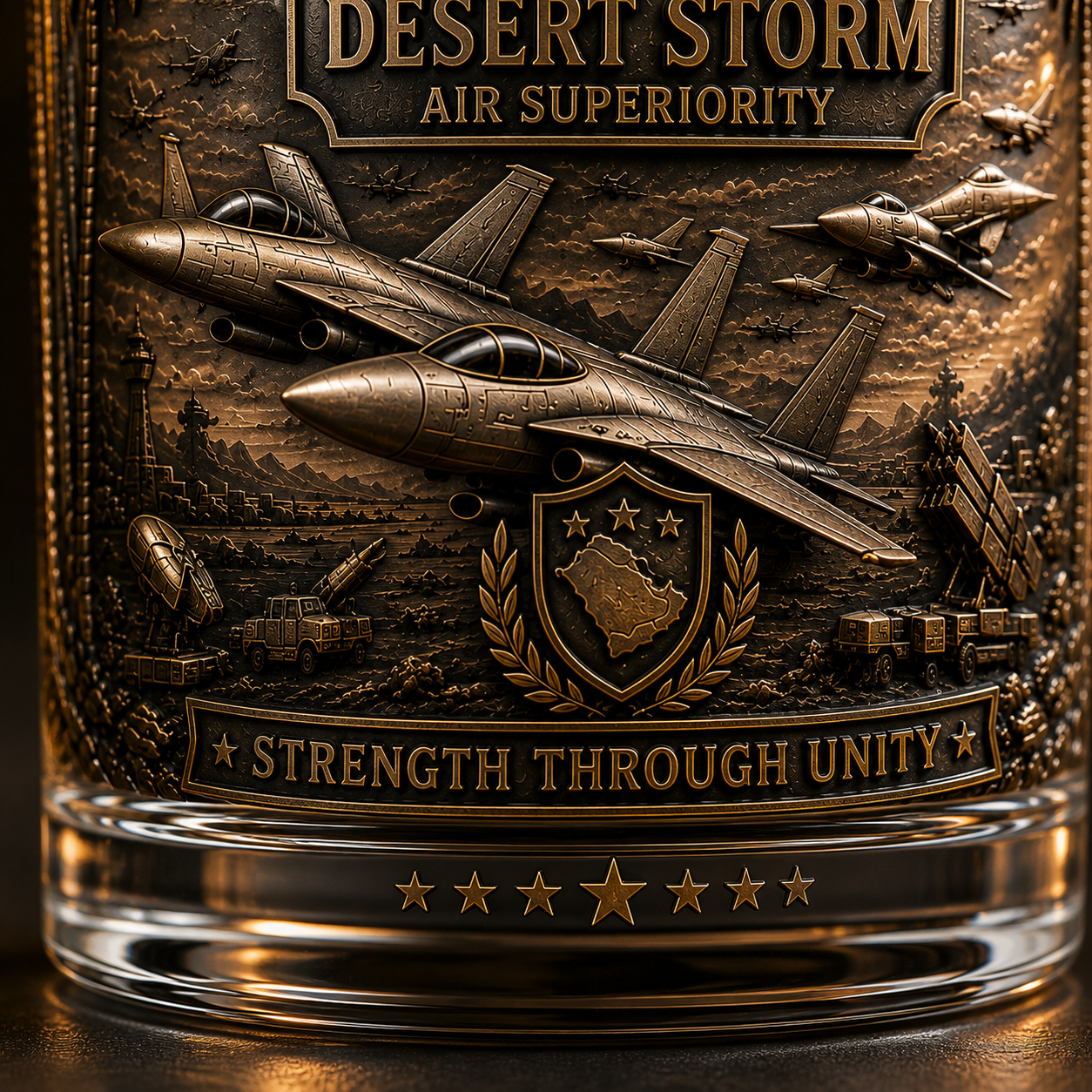 Gulf War 35th Anniversary Commemorative Whiskey Glass – Raised Tribute Barware