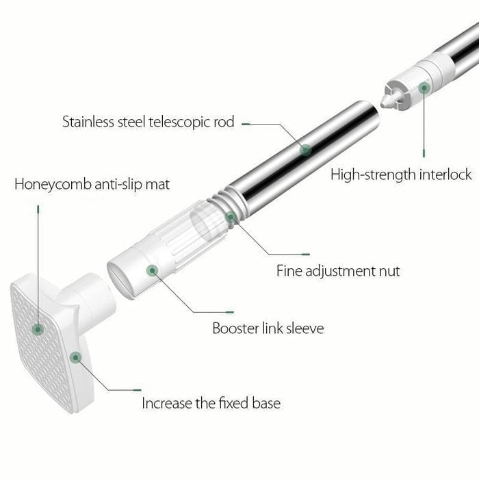 🔥 Upgraded Drill-Free Telescopic Tension Rod – Strong Hold, No Wall Damage