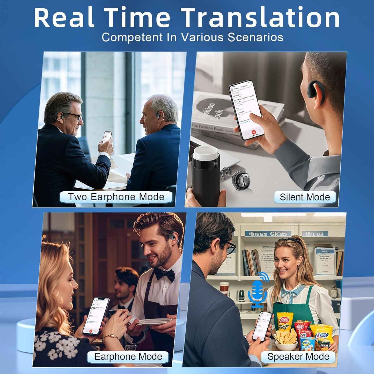 ⏰63% OFF 🎧 Wireless Translator Earbuds – Smart Real-Time Language Assistant 🌍