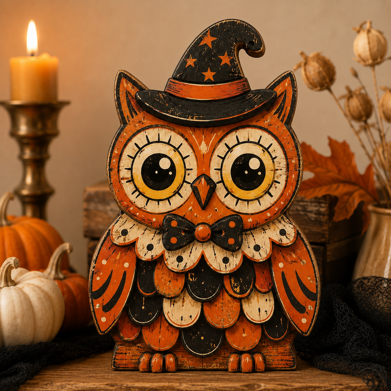 🎃 2026 Hot Sale Vintage Halloween Wooden Character Tabletop Decor 🔥