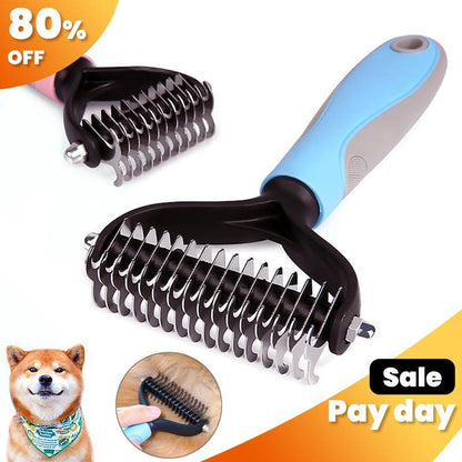 🐶🐾 Double-Sided Pet Grooming Brush – Dog & Cat Hair Remover & Styling Comb