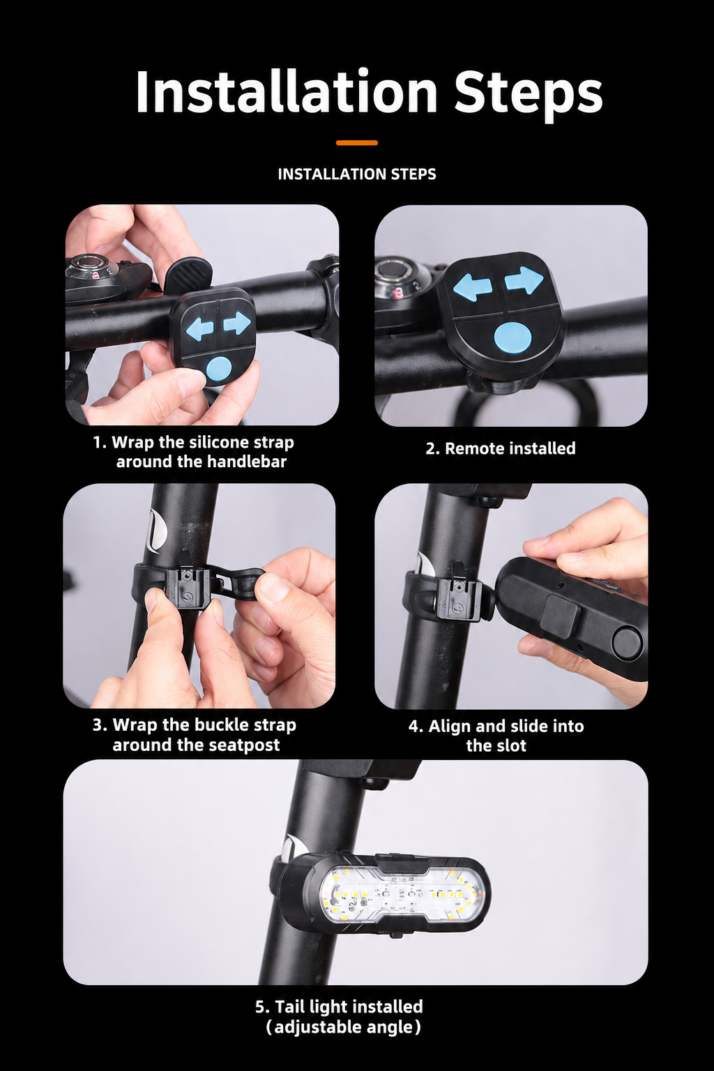 🔥Hot Sale🚴 Ride Safer at Night with Remote Turn Signals