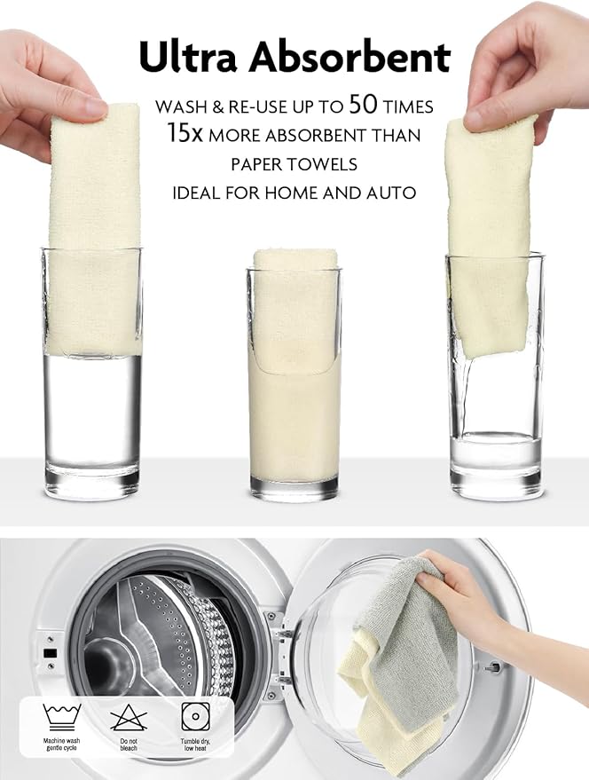 ♻️Reusable Microfiber Paper Towels Roll🧻