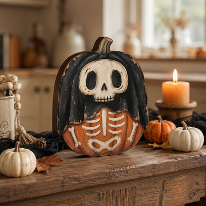 🎃 49% OFF Today | Vintage Wooden Pumpkin Tabletop Decor 🍂 Rustic Halloween Home Decoration