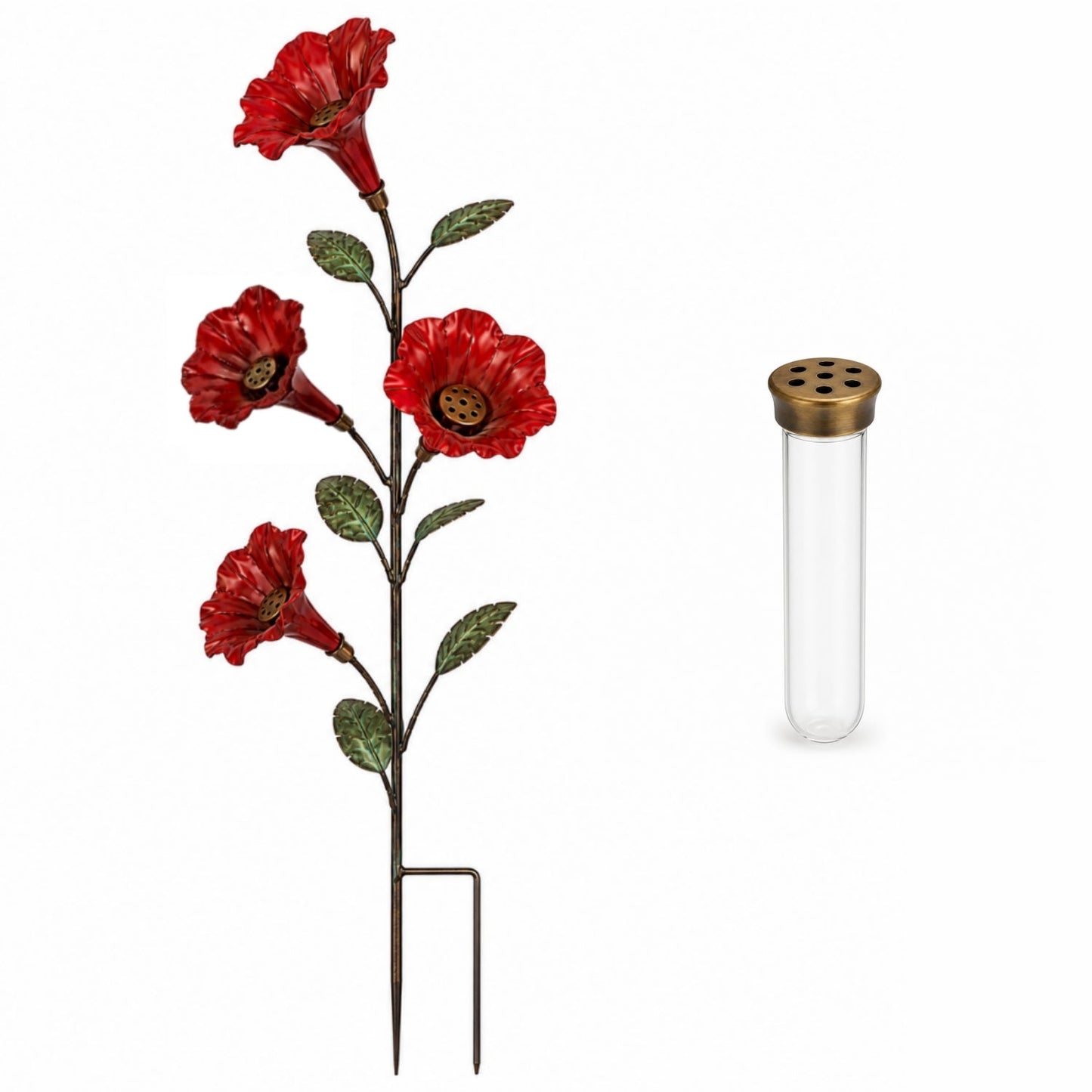 Vintage 4-Flower Hummingbird Feeder Garden Stake