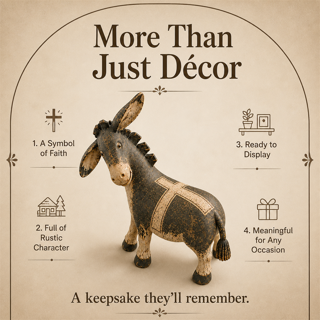 Faithful Donkey Keepsake shown with reasons it makes a thoughtful gift