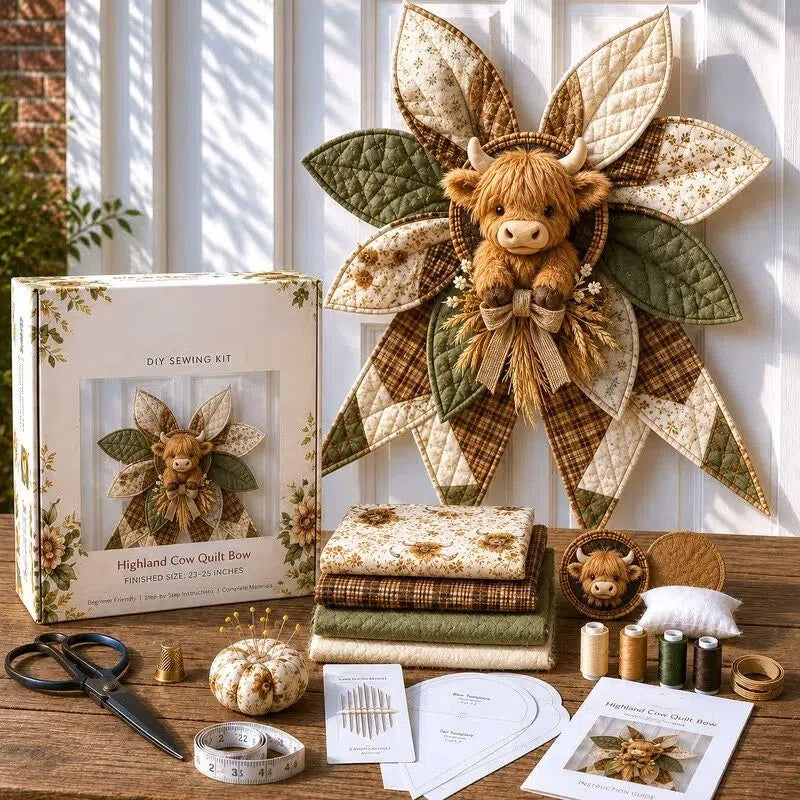 🎁Last Day 50% OFF- Large Patchwork Bow Sewing Kit (Beginner-Friendly)