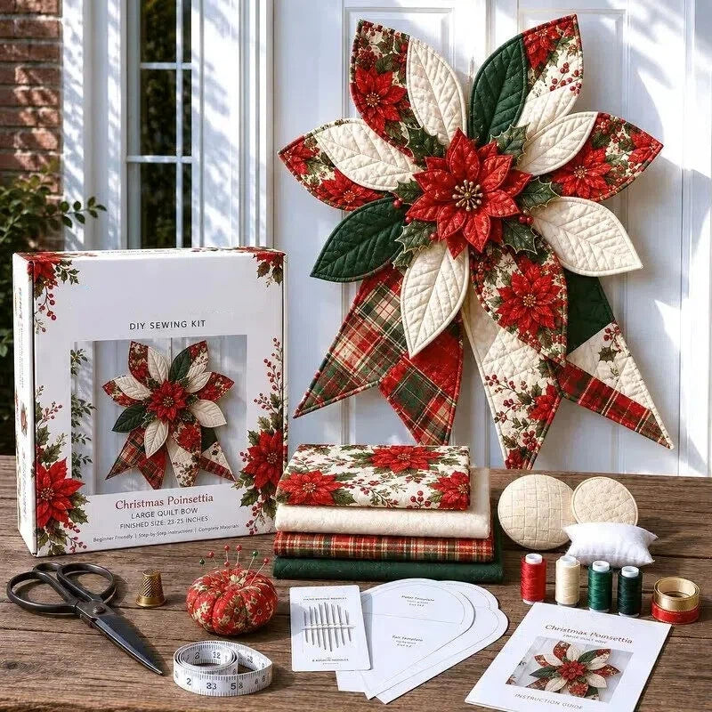 🎁Last Day 50% OFF- Large Patchwork Bow Sewing Kit (Beginner-Friendly)