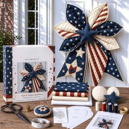 🎁Last Day 50% OFF- Large Patchwork Bow Sewing Kit (Beginner-Friendly)