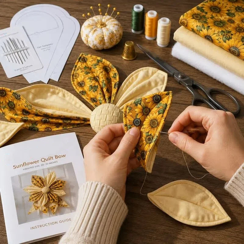 🎁Last Day 50% OFF- Large Patchwork Bow Sewing Kit (Beginner-Friendly)