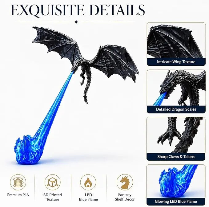 🐉🔥 Dragon Flame Book Nook – Mystical 3D Lighted Dragon Bookshelf Decor