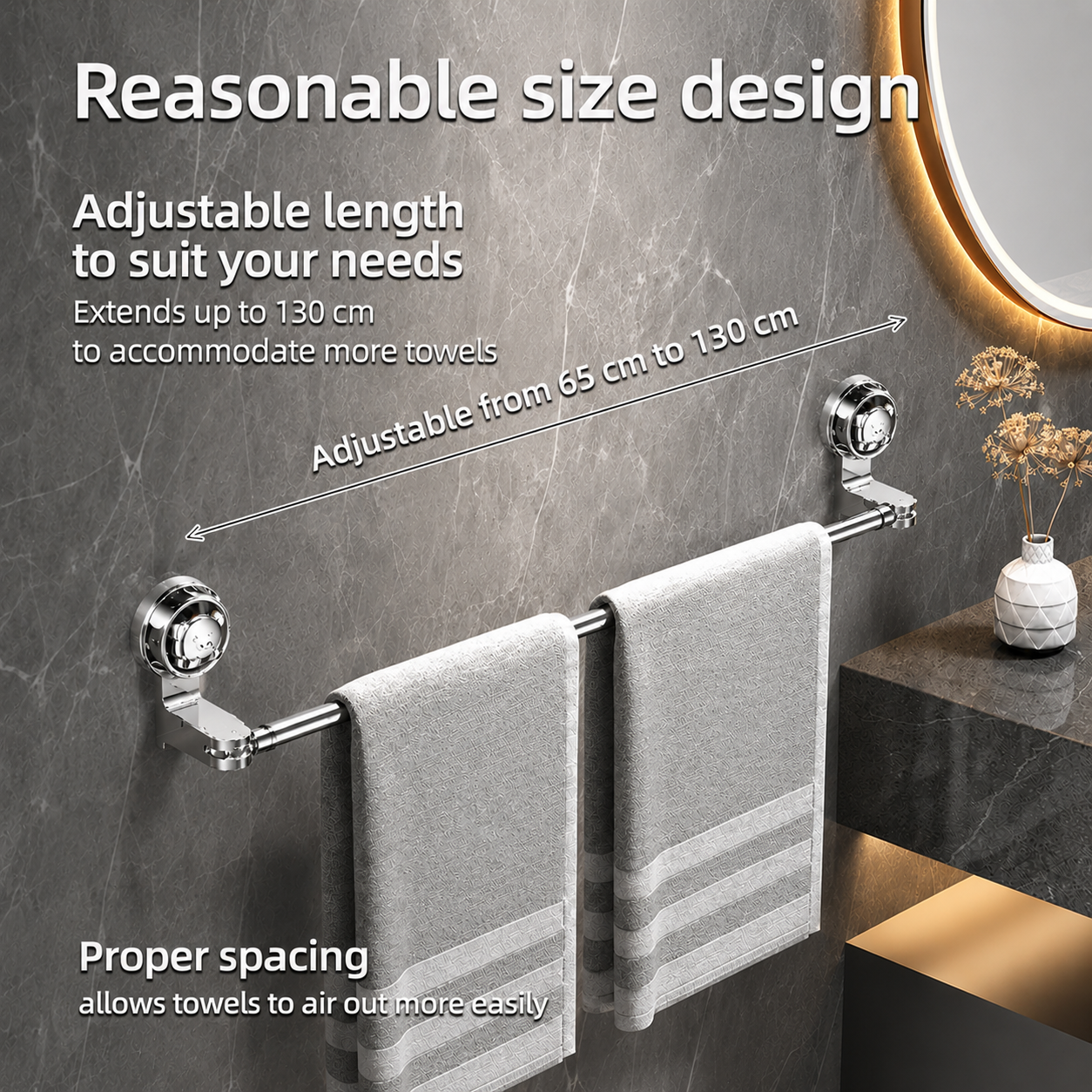 ✨✨Adjustable Suction Cup Towel Bar