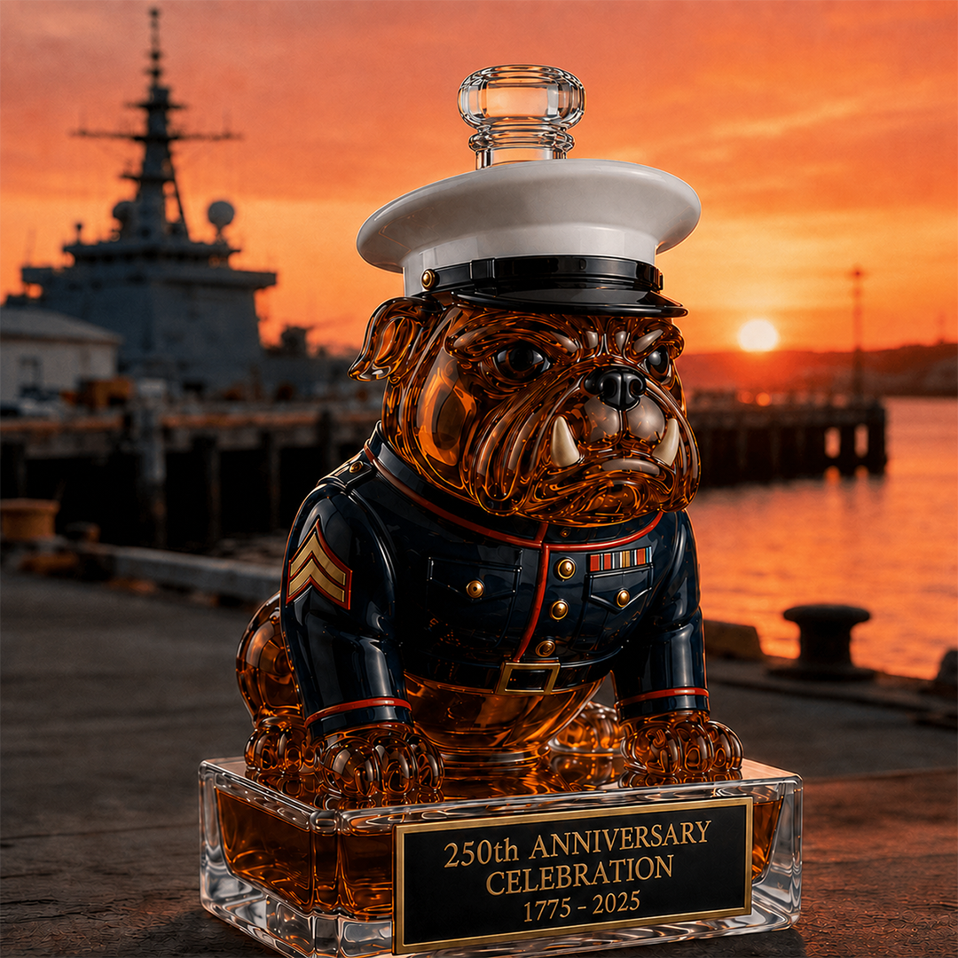 🔥🔥🔥 Limited-Time Offer | 250th Anniversary Military-Inspired Bulldog Whiskey Decanter Set