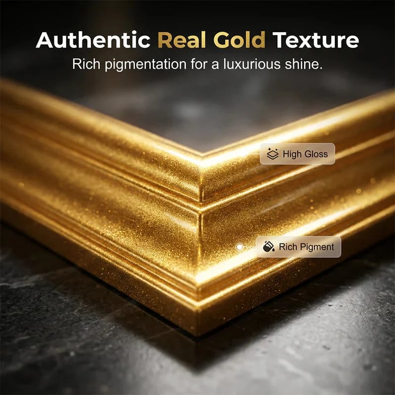 💐 49% OFF Today | Water-Based Flash Gold Paint 🎨 Metallic Shine for Canvas, Wood & Ceramic