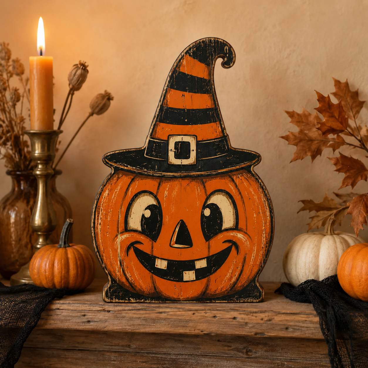 🎃 2026 Hot Sale Vintage Halloween Wooden Character Tabletop Decor 🔥