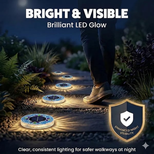 50% OFF !!! ⏰ Solar Disk Lights – Handcrafted Mosaic Outdoor LED Waterproof Light