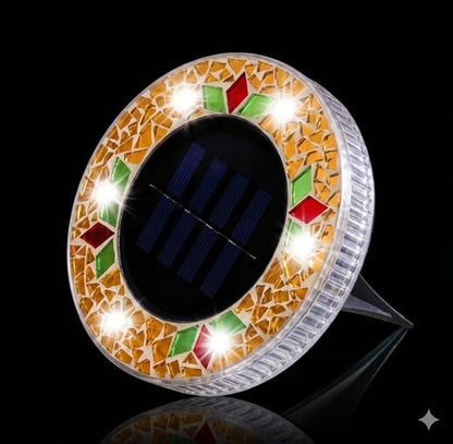 50% OFF !!! ⏰ Solar Disk Lights – Handcrafted Mosaic Outdoor LED Waterproof Light