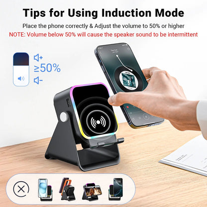 3-in-1 Wireless Speaker Phone Stand with Power Bank