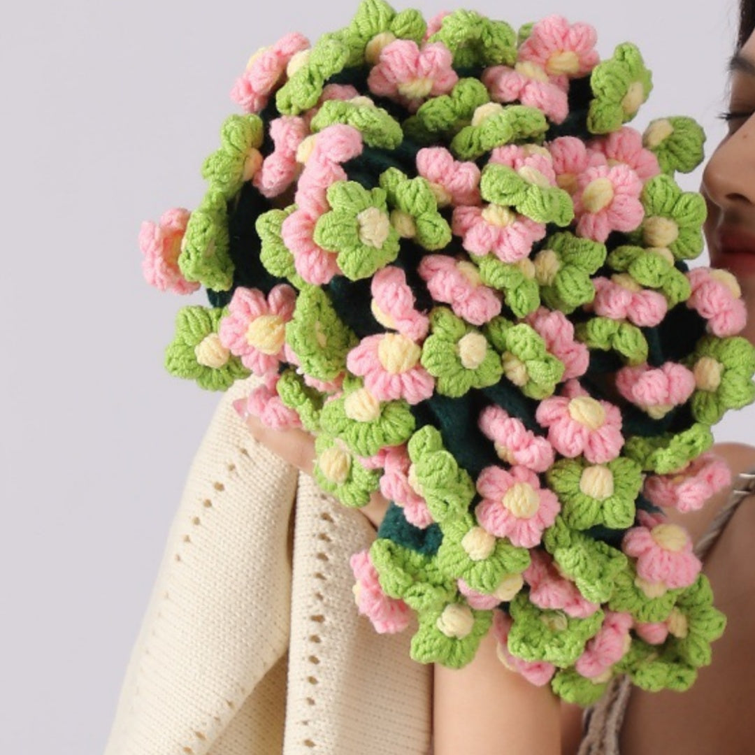 💐Hand-Woven Floral Blanket🌸 — A Bouquet That Never Fades