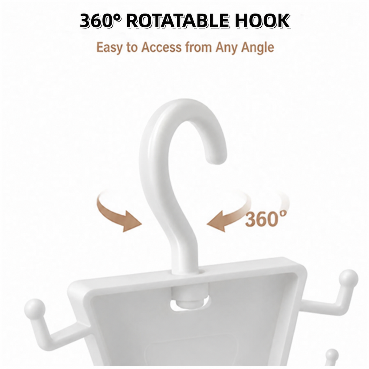 Space-Saving 12-Hook Rotating Closet Organizer