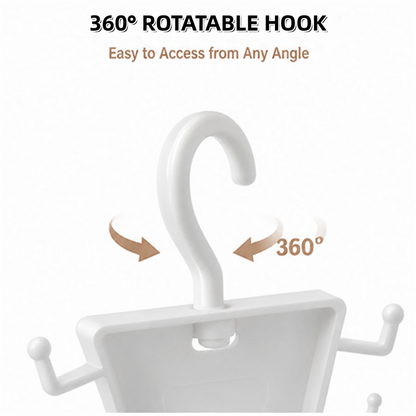 Space-Saving 12-Hook Rotating Closet Organizer